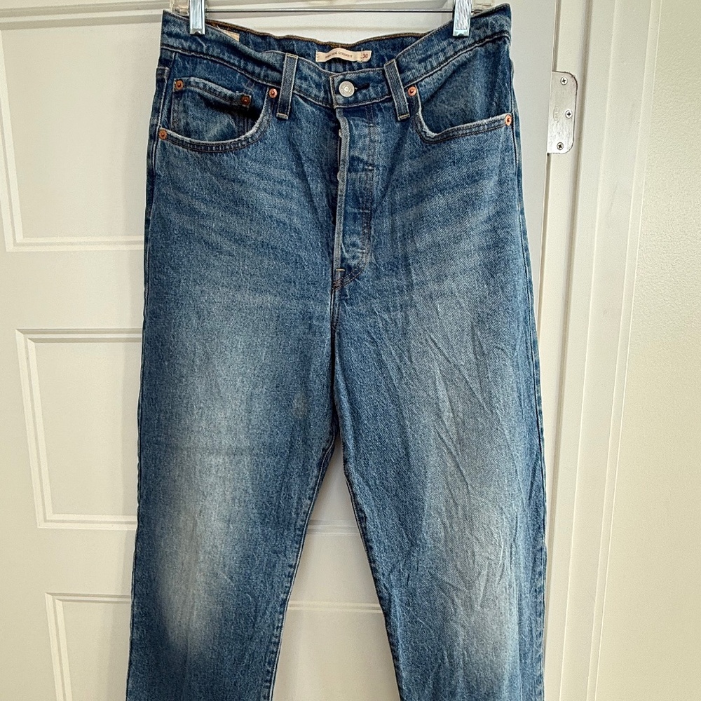 Levi’s Ribcage Full Length Jeans 30 Dance Around Wash High Rise